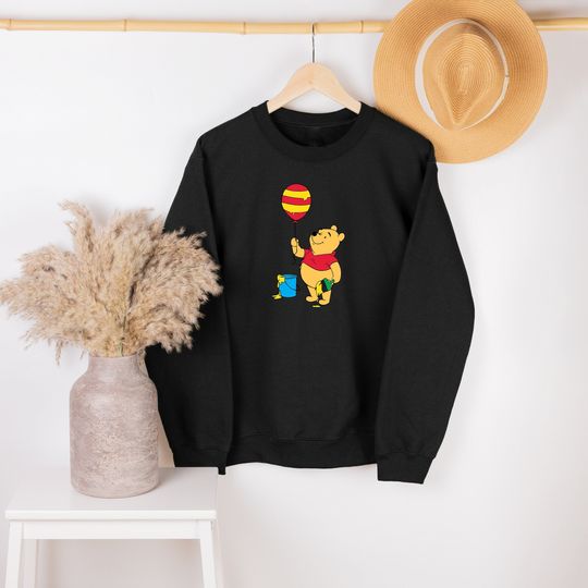 Disney Winnie The Pooh Sweatshirt, Winnie Pooh Painting Balloon Sweatshirt