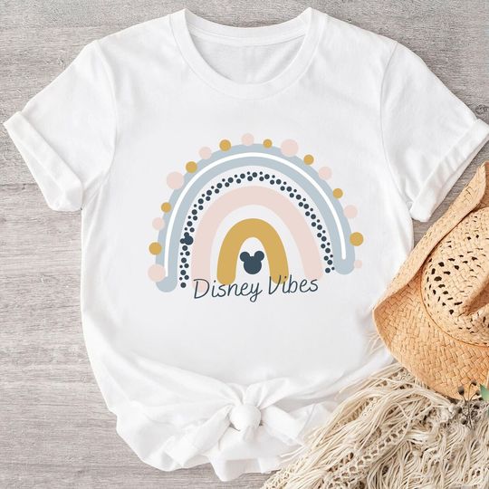 Disney Vibes Shirt, Rainbow Disney Shirt, Disney Rainbow Mickey Head Shirt
