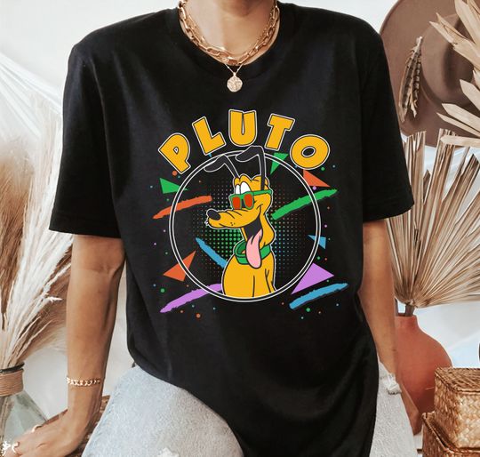 Disney Pluto 90's Portrait T-Shirt, Mickey and Friends Portrait Shirt, Birthday Party Music, Disney Couple Shirts
