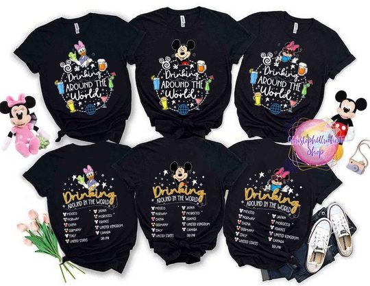 Drinking Around The World Shirt, Disney Drinking Team Shirt, Epcot Food And Wine Shirt, Disney Group Shirt