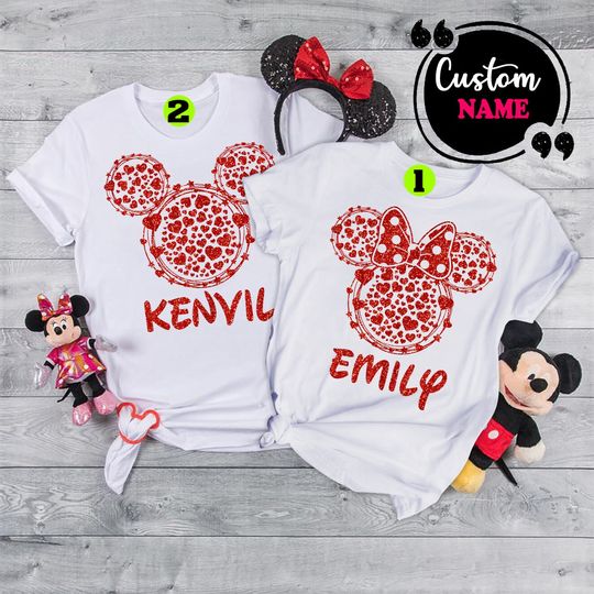 Couple Disney Matching Shirts, Disney Valentine's Day Shirts