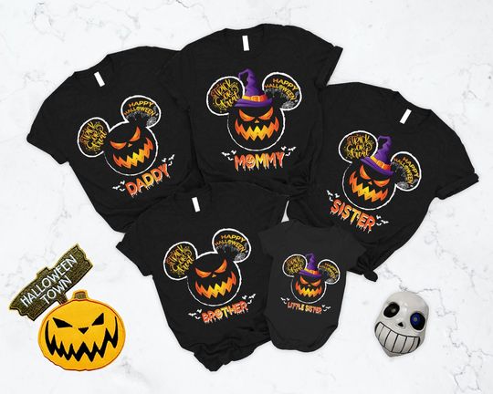 Black Disney Mickey Halloween Witch Halloween Disney Trick Or Treat Matching Halloween Shirt
