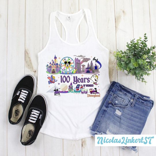 Disney Princess Tank, Disney 100 Years Of Wonder Tank, Disneyland Princess Shirt