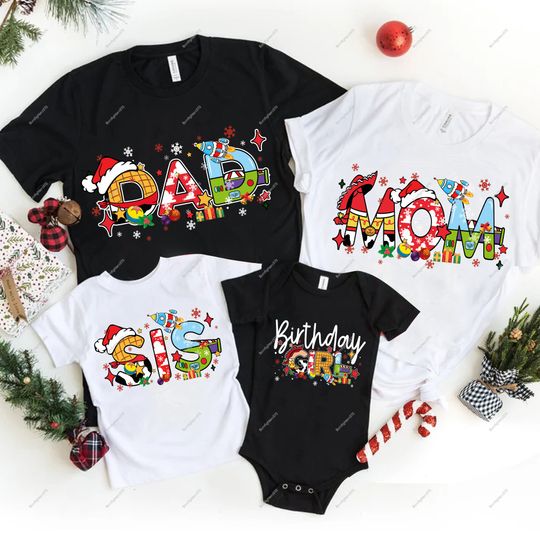 Family Disney Christmas Shirts, Disney Birthday Christmas Shirt