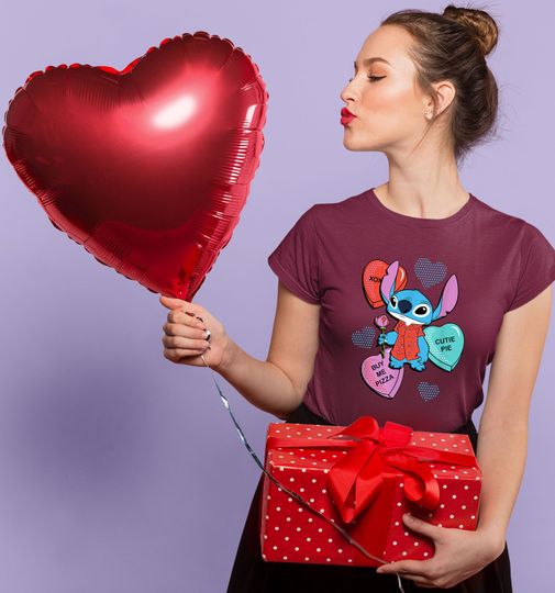 Disney Stitch Funny Candy Hearts Valentine's Day Shirt