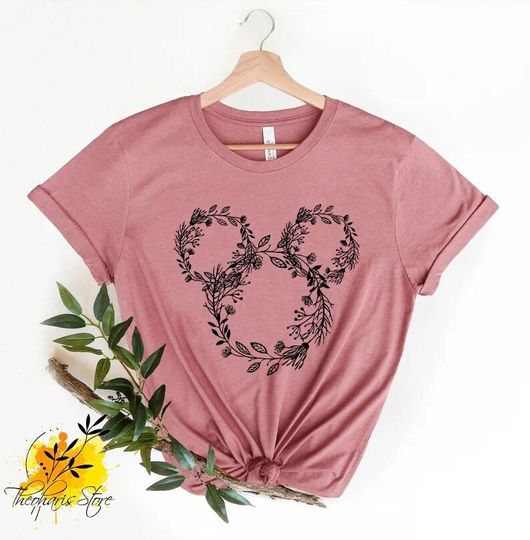 Discover Disney Floral Mouse Ears Shirt, Floral Mickey Shirt