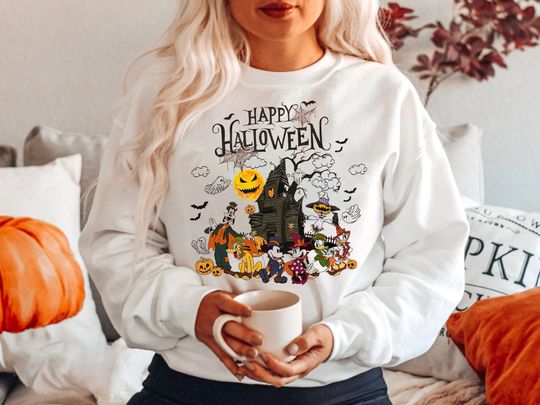 Vintage Disney Halloween 2022 Sweatshirt| Mickey And Friends Halloween Sweatshirt