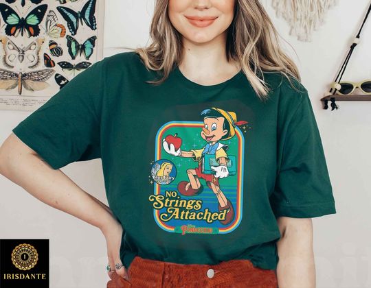 Discover Disney Pinocchio No Strings Attached Disneyland Family Trip Vacation Gift Shirt