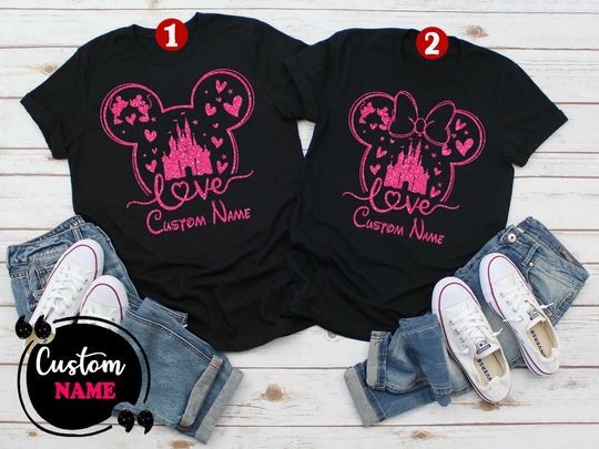 Couple Disney Matching Shirts, Love Disney Valentine's Day Family Shirt