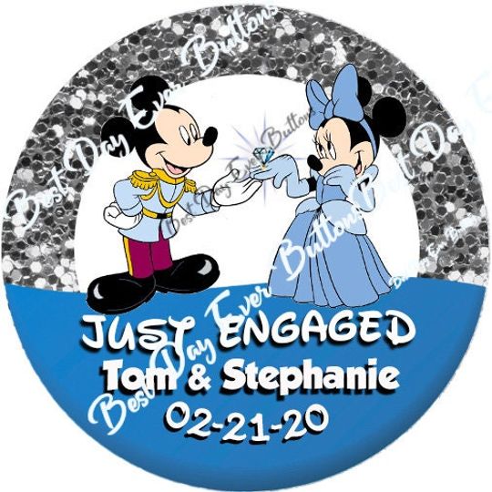 Disney Just Engaged Buttons, Disney Just Engaged Pin Buttons
