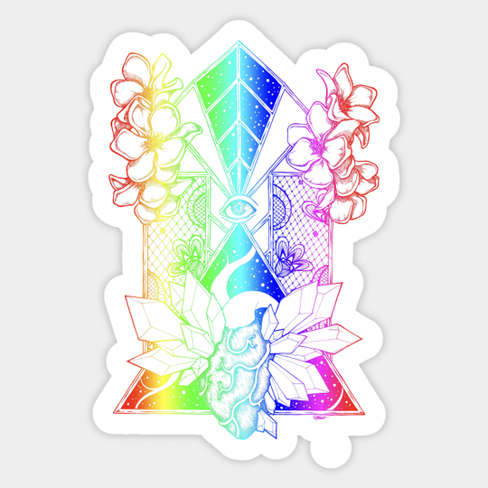 Crystal Heart - Spring Inks Series #1 - Rainbow - Sticker