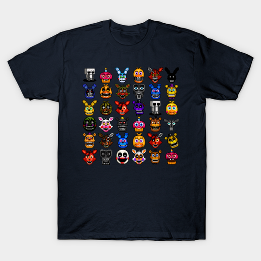 FNAF pixel art collage - Five Nights At Freddys - T-Shirt