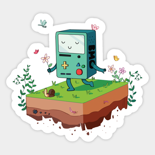 BMO on a floating island - Adventure Time - Sticker