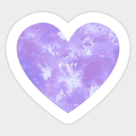 DYE HEART F OFF - Tiedye - Sticker