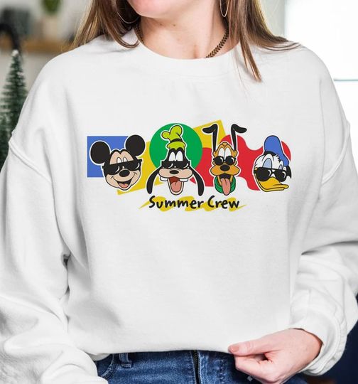 Summer Crew Mickey and Friend Sweatshirt, Mickey and Co Disney Trip Sweatshirt