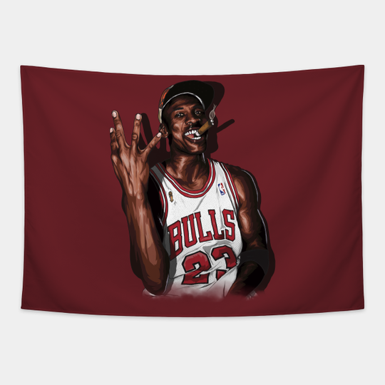 Vintage Michael Jordan Three Peat - Vintage Michael Jordan Three Peat - Tapestry
