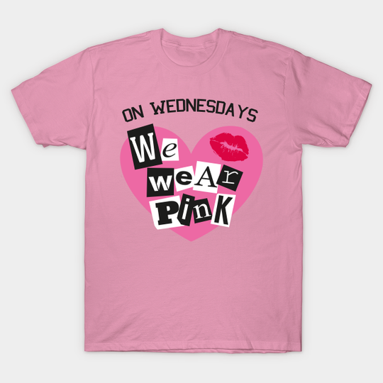 On Wednesdays We Wear Pink Burn Book Font Shirt - Mean Girls Costume - T-Shirt