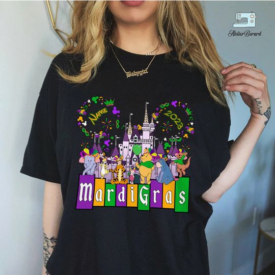 Disney Mardi Gras 2023 shirt,  Pooh and Friends Disney Gras shirt, Fat Tuesday Disney Shirt