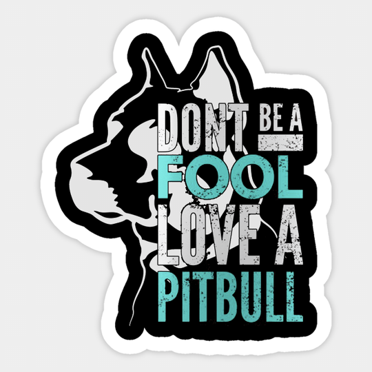DON'T BE A FOOL LOVE A PIT BULLFUNNY - Dont Be A Fool Love A Pit Bull - Sticker