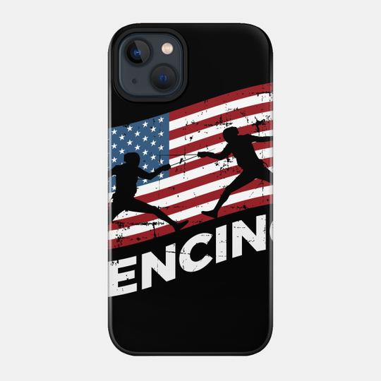 Fencing USA Flag Fencer Gift Patriotic - Fencing - Phone Case