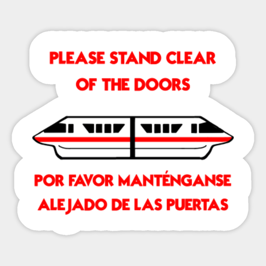 Please Stand Clear of the Door: Red - Disney - Sticker