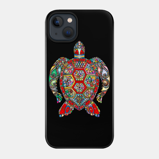 Colorful Turtle Design Lover, Mandala Lover , Mandala Design , Mandala Artwork - Turtle Power - Phone Case