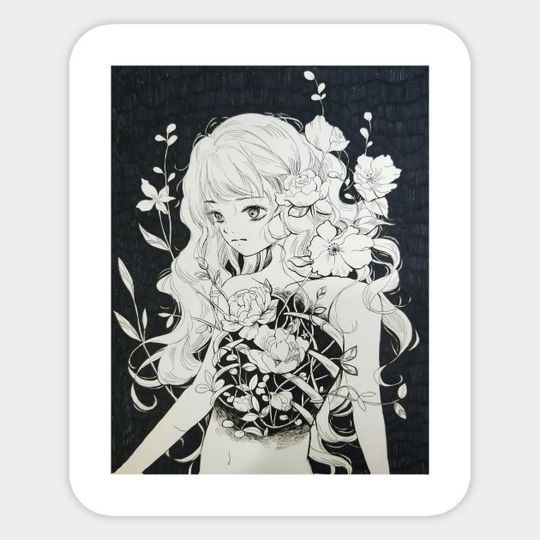 Girl Bone Flower - Blossom - Sticker