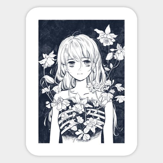 Girl Bone Flower 2 - Blossom - Sticker