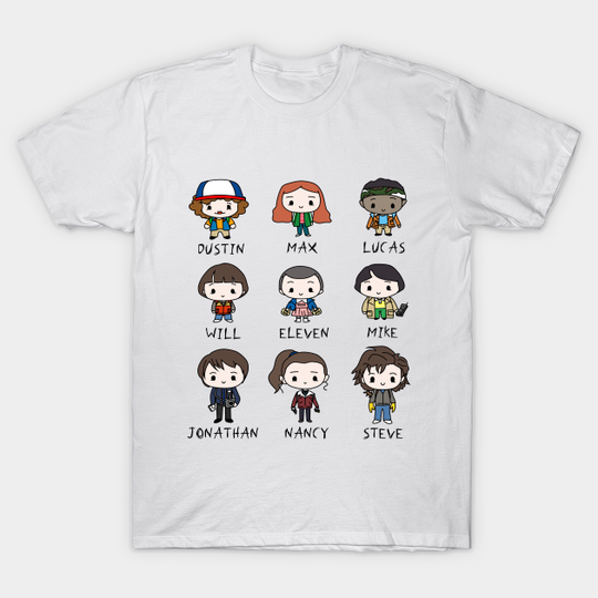 Stranger Things Kids Fan Art Chibis - Stranger Things - T-Shirt