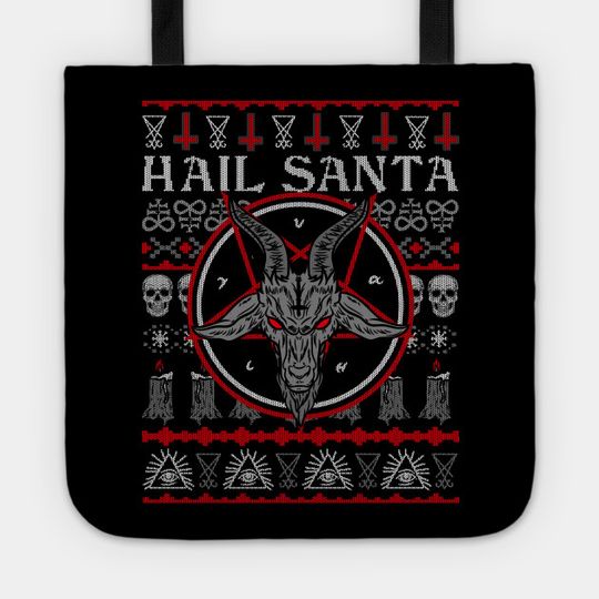 Satanic Christmas - Hail Santa Ugly Sweater - Satanic - Posters and Art Prints