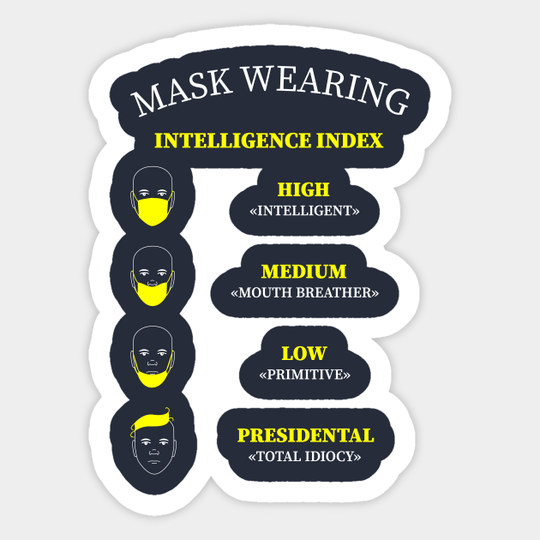 Trump Mask Wearing Intelligence Index - Anti Trump - Sticker
