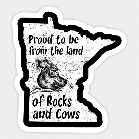 Minnesota Rocks And Cows Retro - Minnesota Rocks And Cows Retro - Sticker
