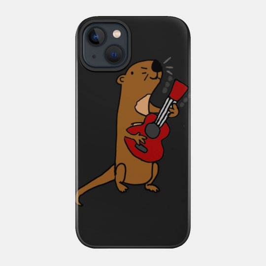 Cute Funny Sea Otter Playing Guitar - Sea Otter - Phone Case