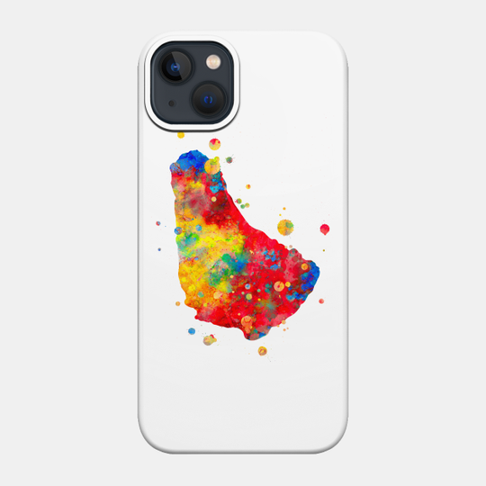 Barbados Watercolor Map Painting - Barbados - Phone Case