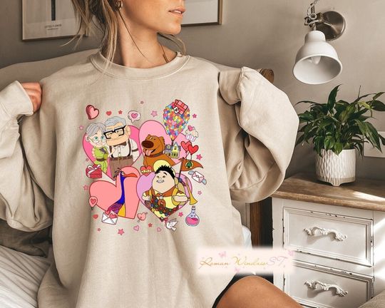 Carl & Ellie Love Sweatshirt, Disney Valentine's Day Sweatshirt, Up Couple Sweatshirt