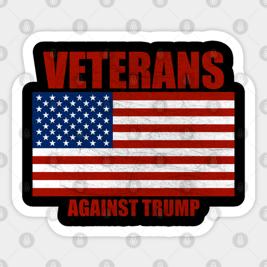 Grunge Veterans Against Trump Graphic Art - Anti Trump - Sticker
