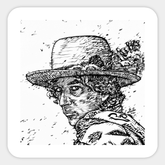 BOB DYLAN ink portrait - Bob Dylan - Sticker
