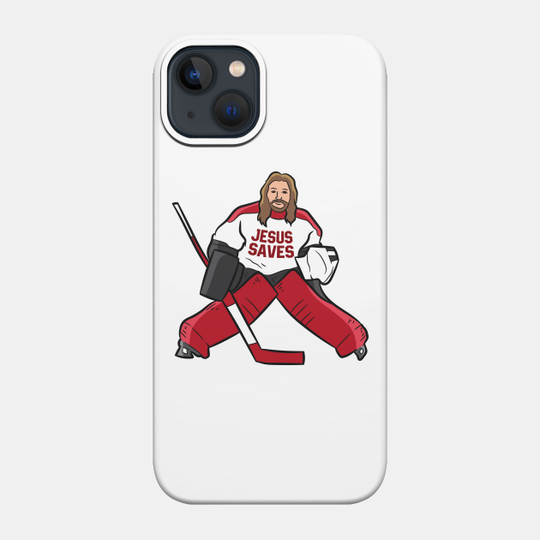Funny Hockey Jesus Saves Hockey Goalie - Hockey - Phone Case