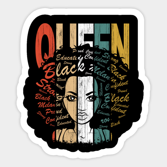 African American Woman Queen - African American Woman Queen - Sticker