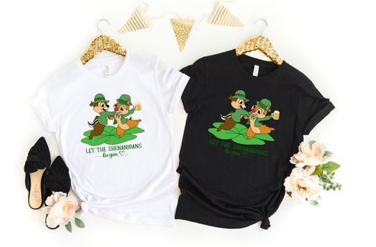 Disney St Patricks, Chip and Dale  St Patricks tee,  St Patricks Tee, Cute Disney Shirts