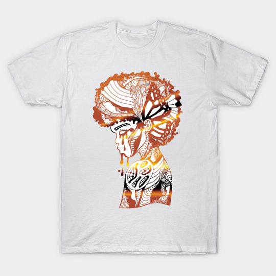 White and Gold Beauty In struggle - African American - T-Shirt