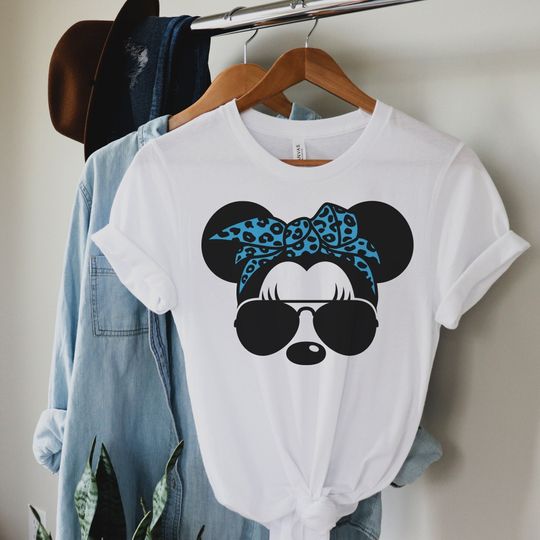Discover Disney Leopard Bandana Shirt, Minnie Glasses Shirt, Disney Birthday Shirt