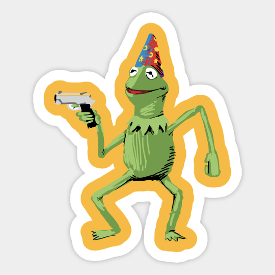Kermit With Gun Limitied Edition - Kermit - Sticker