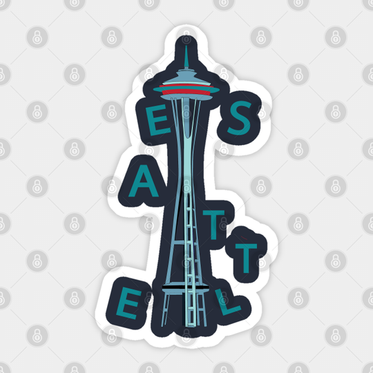 Seattle Space Needle - Seattle Kraken - Sticker