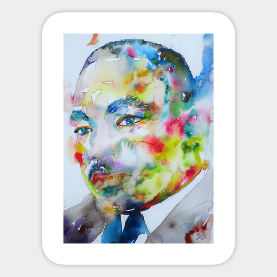 MARTIN LUTHER KING Jr. - watercolor portrait .2 - Martin Luther King Jr - Sticker