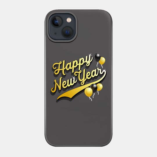 Happy New Year with Black and Gold Balloons Party Favors - Happy New Year - Phone Case