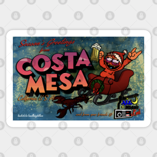 Seasons Greetings from Costa Mesa, CA - Puppets - Sticker