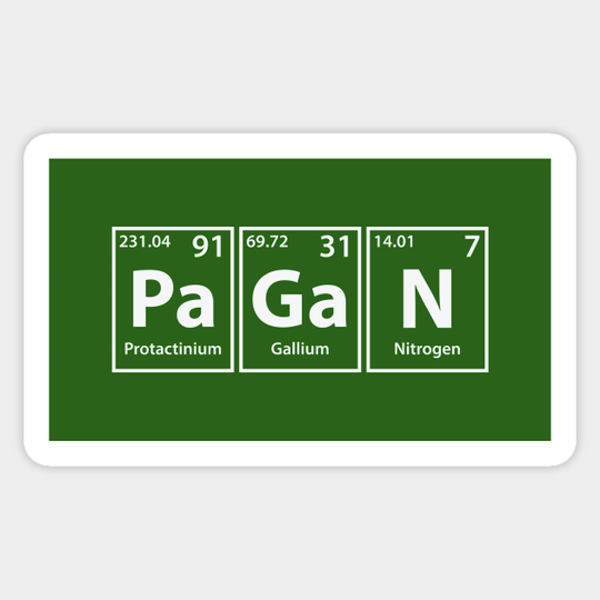 Pagan (Pa-Ga-N) Periodic Elements Spelling - Pagan - Sticker