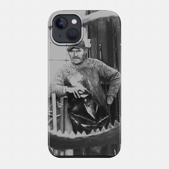 Jaws movie quint in great white mouth. Birthday party gifts. ly licensed merch. Perfect present for mom mother dad father friend him or her - Jaws - Phone Case