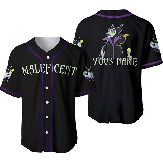 Evil Queen Maleficent Black Jersey | Disney Custom Baseball Jersey